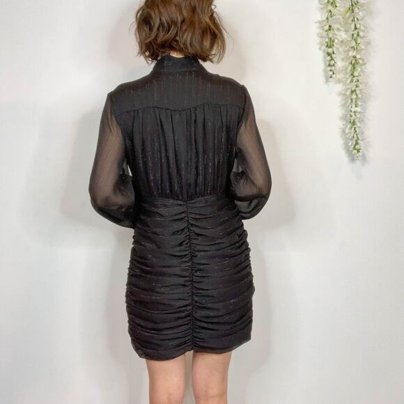 NWT HOUSE OF HARLOW 1960 glam boho button front high neck balloon sleeve 3056 - Picture 6 of 13